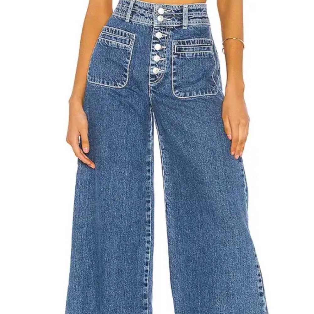 FREE PEOPLE COLLETTE WIDE LEG JEANS